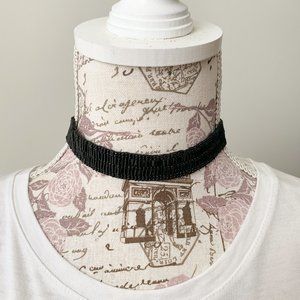 SOLD Late 1990's Vintage Black Bead Choker Necklace Festival Boho Euphoria